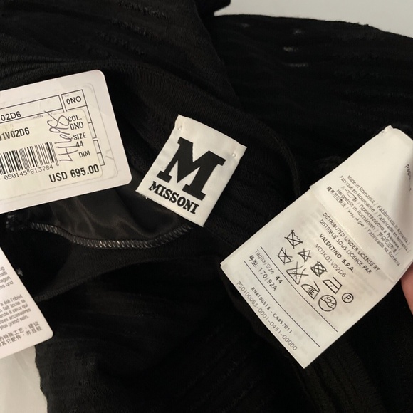 NWT $695 M Missoni [ 44 IT ]‎ Rib Stitch Fit & Flare Dress in Black #G954 - Picture 12 of 13